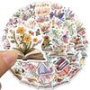 50PCS Aesthetic Book Flower Stickers Floral Graffiti Decals Waterproof Vinyl for Water Bottles Laptops Bumpers Phones Luggage