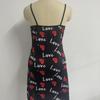 Women Sleepwear Nightgown Sexy Lingerie Love Printed Halter Backless Mini Dress Casual Pajamas Sleepshirts Nighties