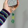 Four Leaf Clovers Charm Glittering Green Key Ring Lightweight Acrylic Designs Unisex Daily Use Accessory Gift