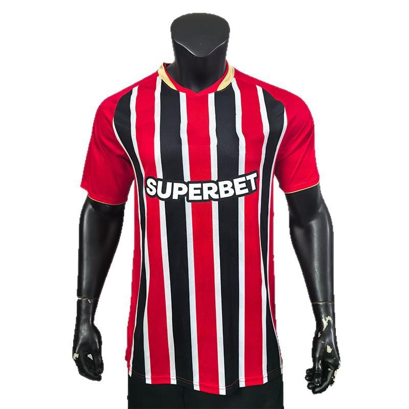 Mens Soccer Jersey Short Sleeve Away Kit So Paulo FC Fan Wear Winter Sportswear