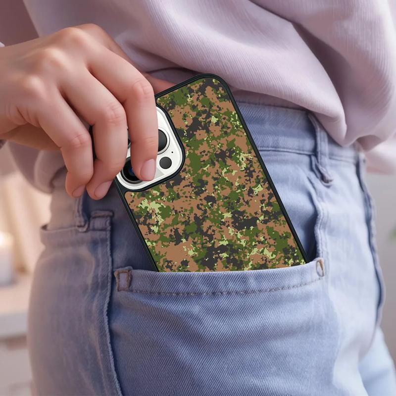 Green Camouflage Phone Case For iPhone 17 Air 15 16e 14 13 Pro Max Coque 12 11 Pro Max PLUS Cover
