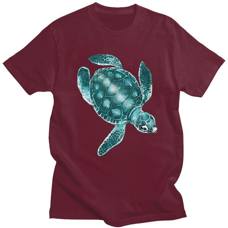Προσαρμοσμένο Ανδρικό T-Shirt Θαλάσσια Χελώνα Κοντομάνικο Βαμβακερό T-Shirts Κλασικό T-Shirt Casual T-Shirt Χαλαρή Εφαρμογή Ρούχα