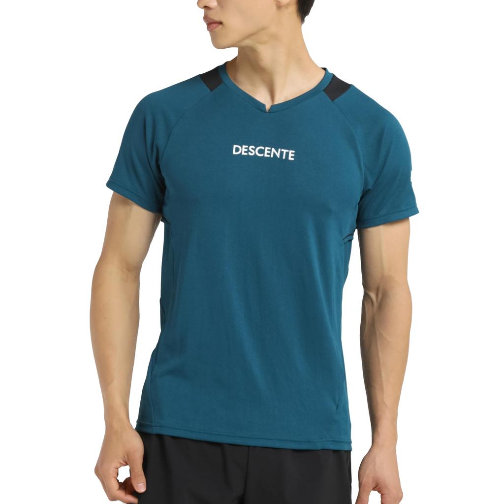 DESCENTE Short Sleeve Shirt by Yuki for Raglan Sleeves for Ease of Shoulder Suitable for Men and Club GR00 (Worn Ishikawa) Volleyball,