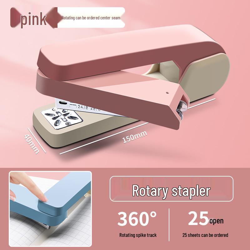 360° Rotatable Student Stapler, High-Value Office & Household Use, Thickened Labor-Saving Binding Machine