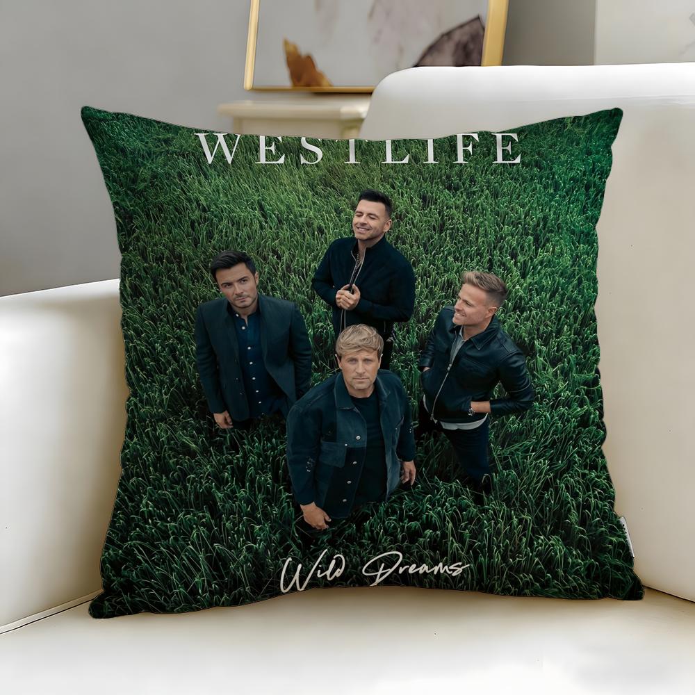 Classic Band Westlife Cushion Cover Soft  EasyWash Pillow Case  Versatile for Couch Bed Travel and Office