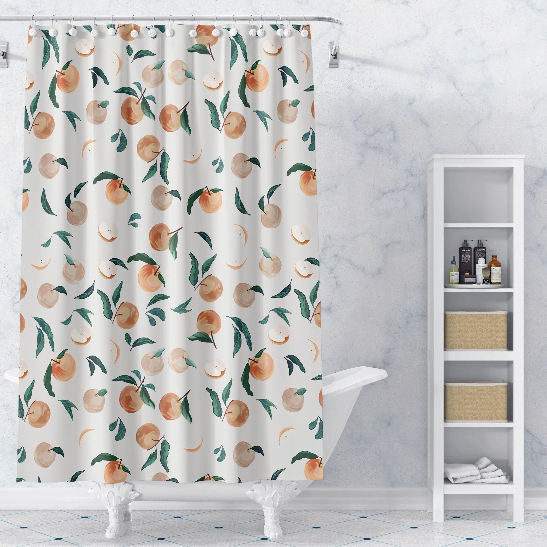 

A variety of fruits washable Dirt-Resistant Shower Curtain Shower Head waterproof Polyester Bath Curtain For Home Decor 90x180CM