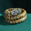 Vintage Large Snake Bracelets Woman Bangles Antique Gold Plated Jewelry Colorful Crystal Decoration Music Party Accessories 2026