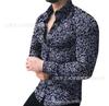Stylish long-sleeve men's shirt with lion king print.