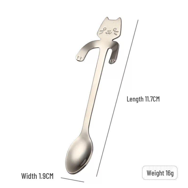 304 Stainless Steel Cat-Shaped Coffee Stirring Spoon