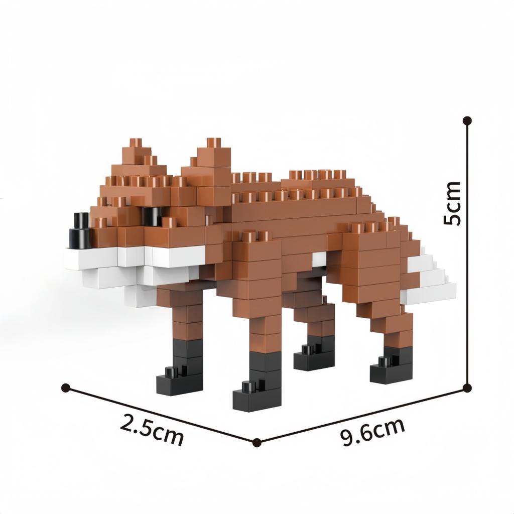 KNEW BUILT Panda Pavone Volpe Pinguino Animale Domestico Gatto Cane Micro Mini Giocattoli da Costruzione-Decorazione Festa Amata dai Bambini,Regalo di Natale,Assemblaggio Puzzle