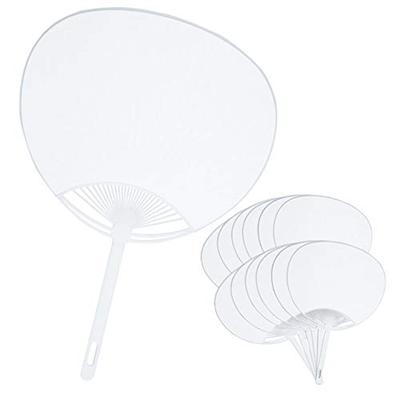 Yukari Office Supplies Original Product: Plain White Fans (White, 24 Pieces)