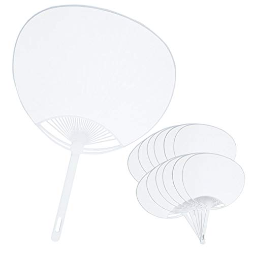 Yukari Office Supplies Original Product: Plain White Fans (White, 24 pieces)