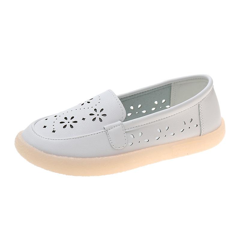 

White nurse shoes women s hole shoes soft sole breathable deodorant flat bottom low heel medical hollow single shoes comfortable and breathable 38