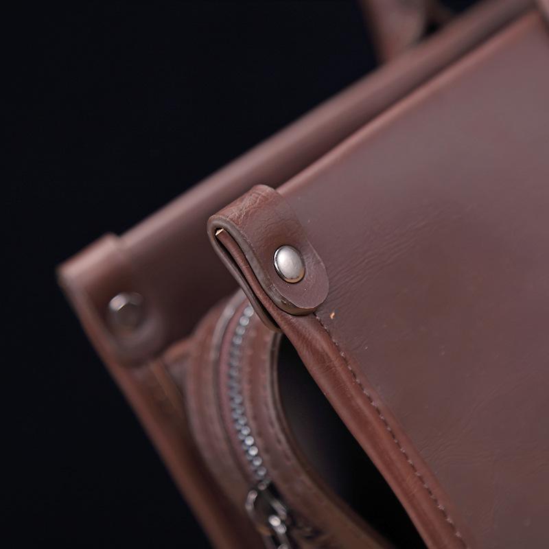 Crazy Horse Leather Unisex Business Messenger & Shoulder Bag – Retro Computer Briefcase