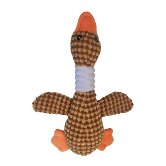 Dog Teething Toy Wild Goose Chew Toy Mental Stimulation Dog Toy with Built-In Squeaker Tough Fabric Puppy Teething Relief Toy