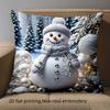 Christmas Snowman Pillow 2D Flat Printed Decorative Polyester pillowcase, sofa decorative cushion cov Headboard Pillow