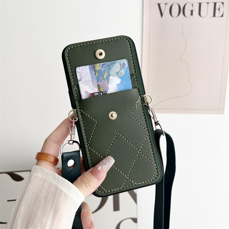 iPhone 17 Pro/16 Pro Max/14/13 Crossbody Hülle mit Kartenfächern & Riemen