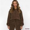 European & American Autumn/Winter Corduroy Solid Color Pullover with Foot-tie Pants Set