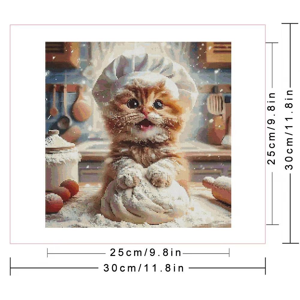Diamond Painting New Round Rhinestones Cat Animal Housework Full Round Diamond Mosaic Wall Decor Living Room