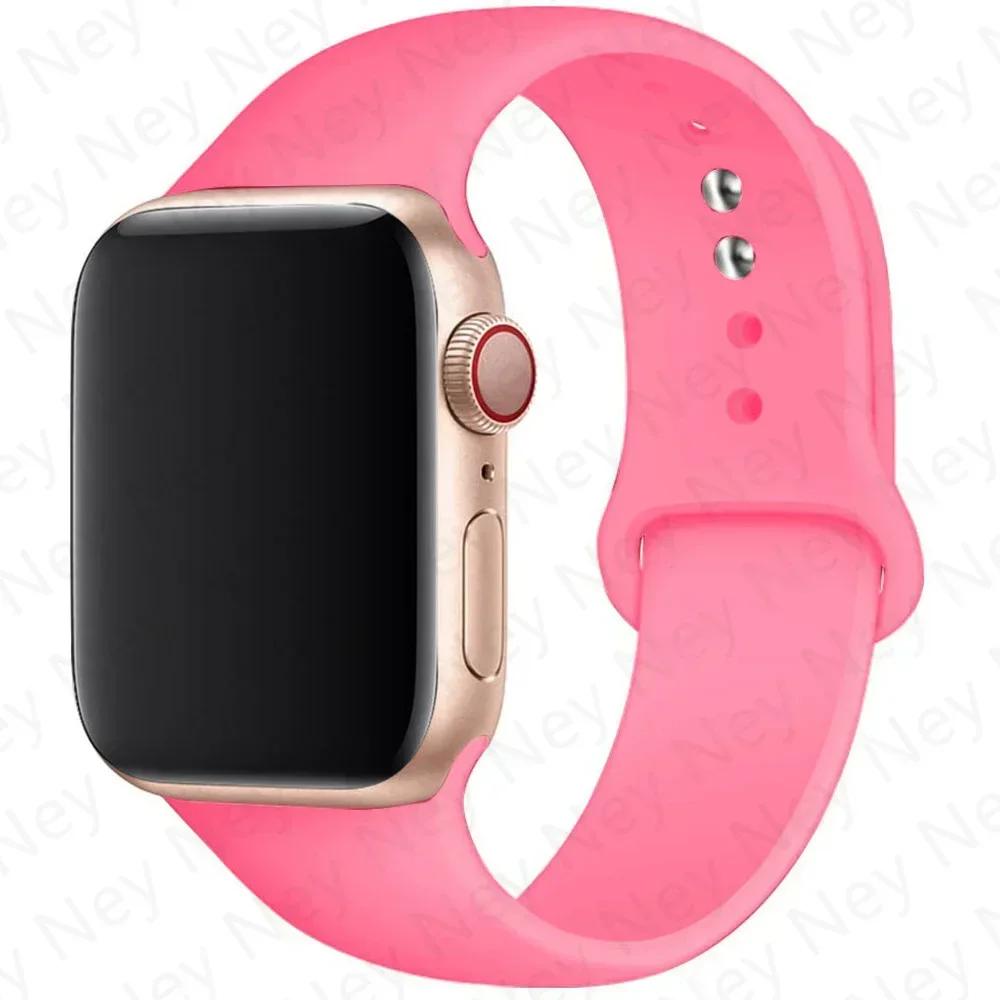 Silicone Band For Apple Watch Strap 44mm 45mm 40mm 41mm 42mm 45 Mm Sport Bracelet Iwatch Series 8 7 6 5 4 3 SE 9 Ultra 2 49mm