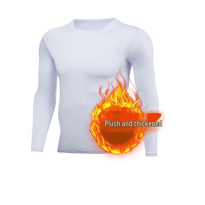 Men's Quick-Dry Basketball Compression Set - Fleece-Lined Long Sleeve Fitness Base Layer