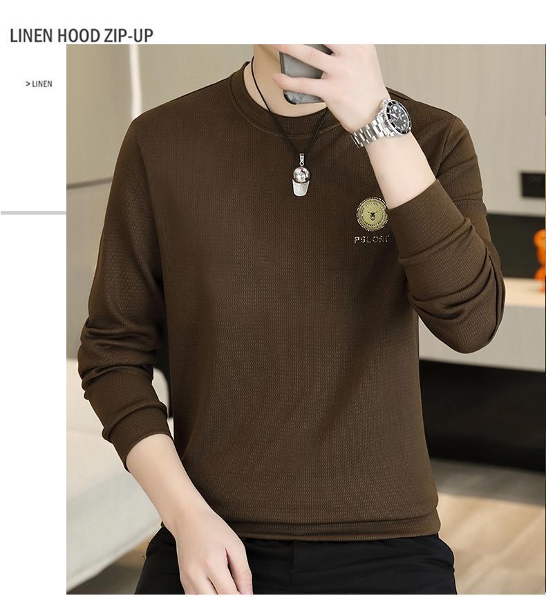 Men's Velvet Slim-Fit Long-Sleeve Sweatshirt for Spring & Autumn