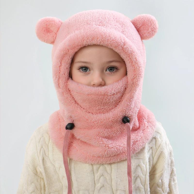 Children's Hats Velvet Ear-Protecting Scarves Boys Autumn Winter One-Piece Hats