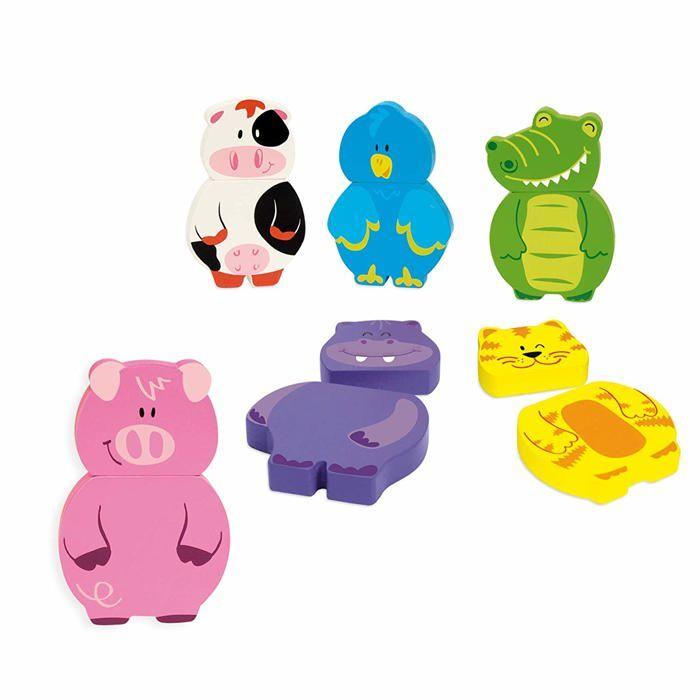 Puzzles Magnétiques Interchangeables - GOULA - Animaux Colorés En Bois - Mixte - A Partir De 1 an