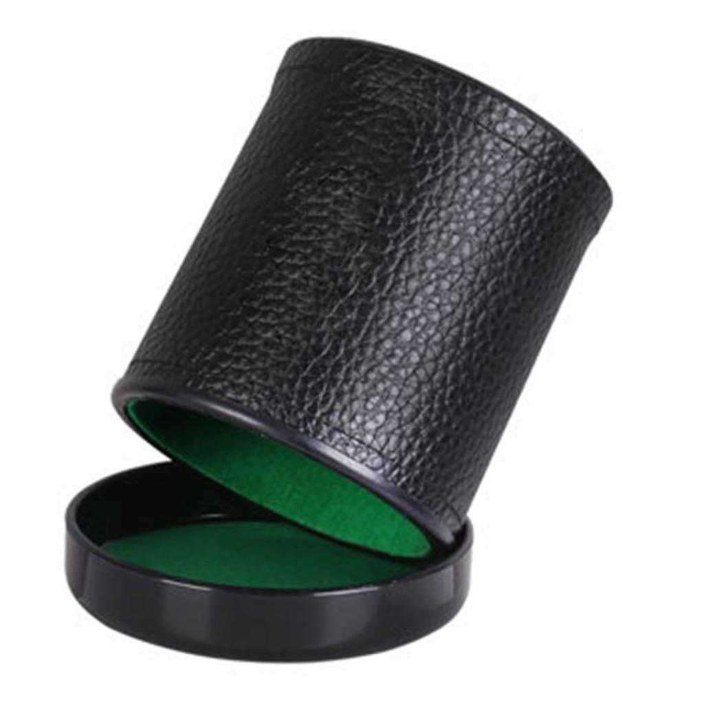 Double Layer Dice Cups Black PU Leather Green Red Flannel Lining Dice Cup Bar Game KTV Entertainment Supplies