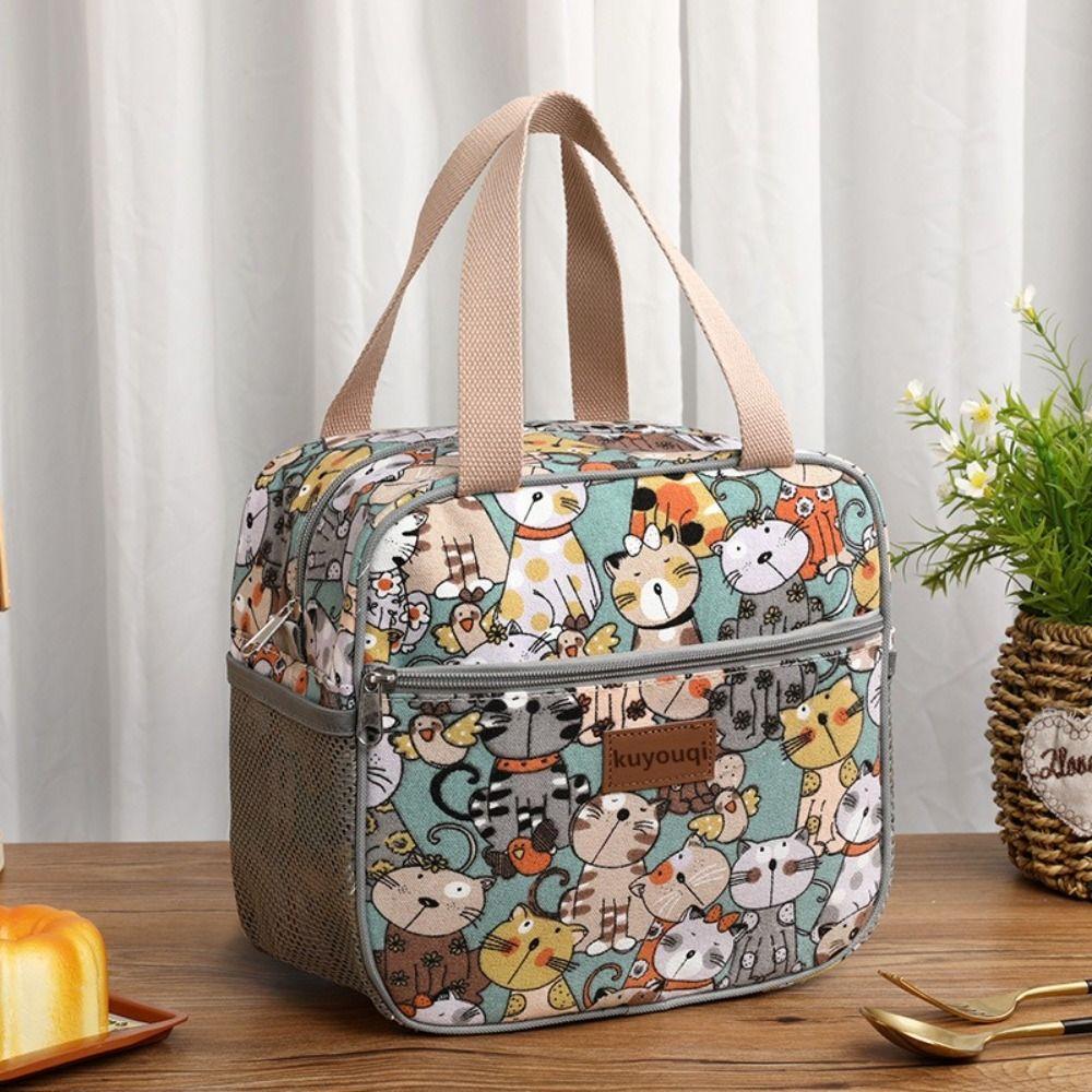Fashion Handbag Lunch Bag Large Capacity Thermal Waterproof Insulated Bag Kawaii Cute Thickened Thermal Insulation Bag Women