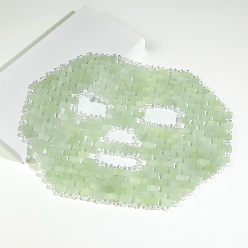 Maschera Viso e Occhi in Giada Naturale - Dispositivo di Bellezza in Giada per il Ringiovanimento del Viso e delle Palpebre