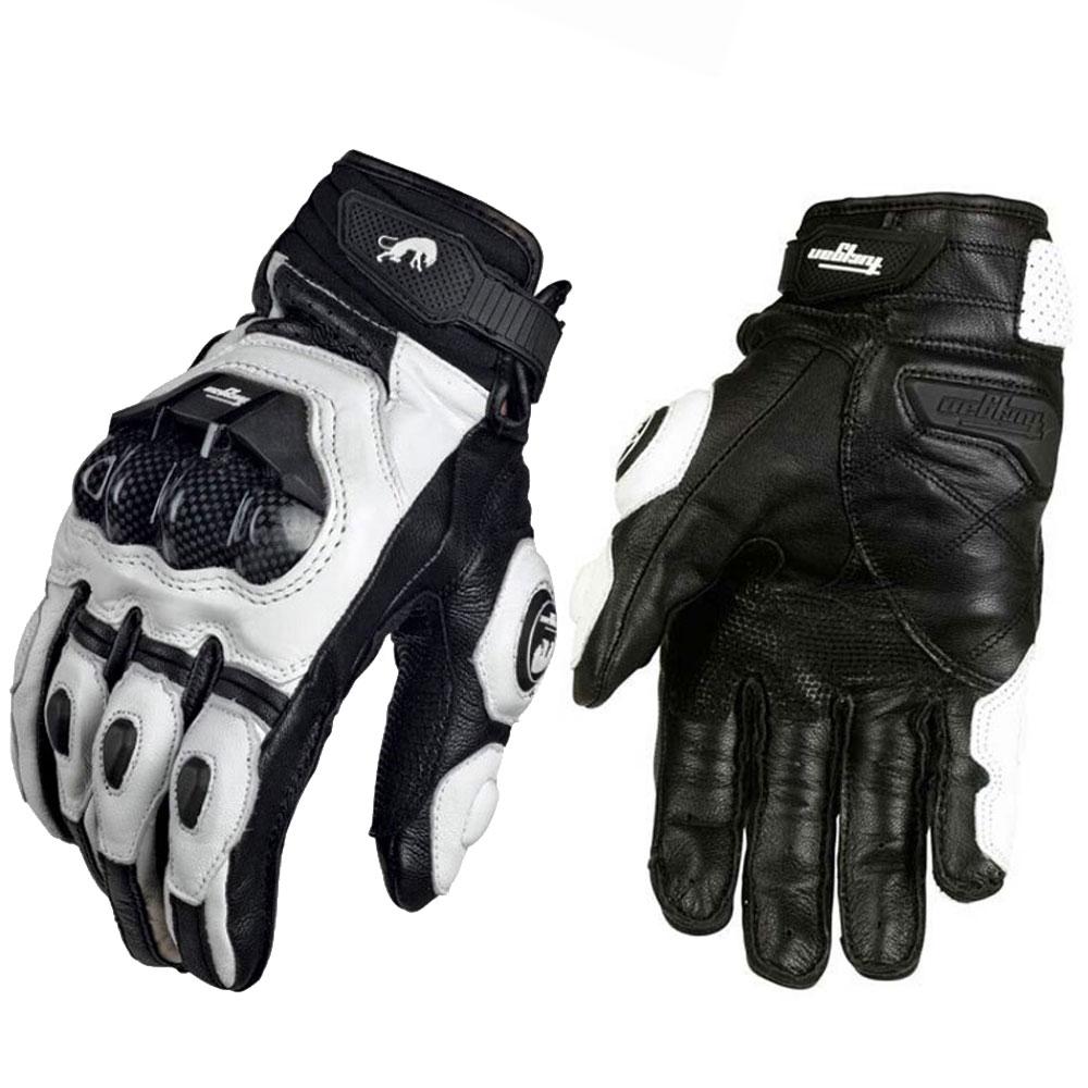 Motorcycle Gloves Black Racing Genuine Leather Motorbike White Road Riding Team Glove Summer Winter Wearable for Furygan AFS 18