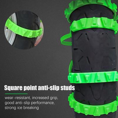10PCS Anti-Skid Snow Chains for Motorcycles Bicycles Winter Tire Wheels Non-slip Cable Ties Motorbike Emergency Tire Chain Tool