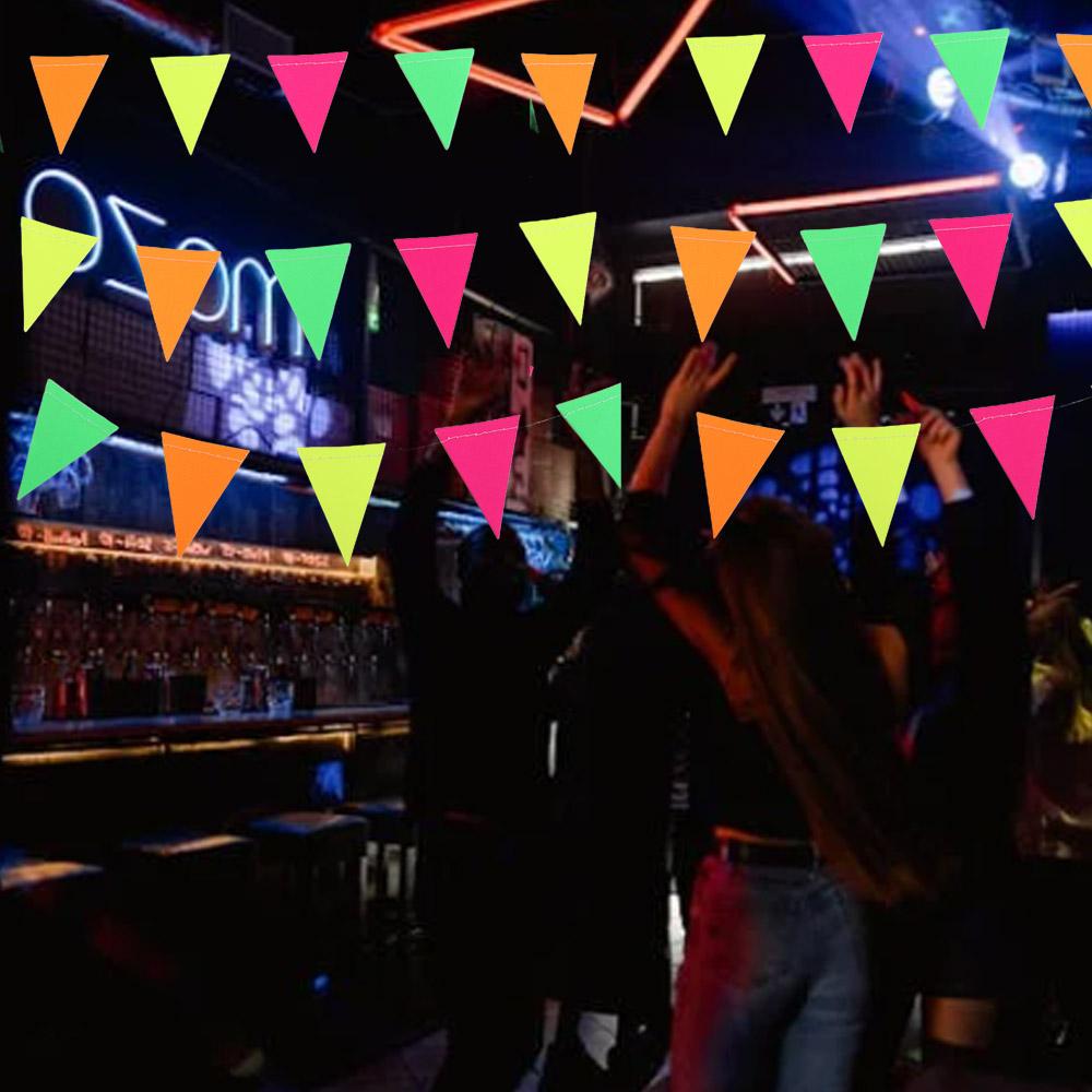 2m Neon Fluorescent Garland Colorful Glow Pennant  Wedding Celebrations