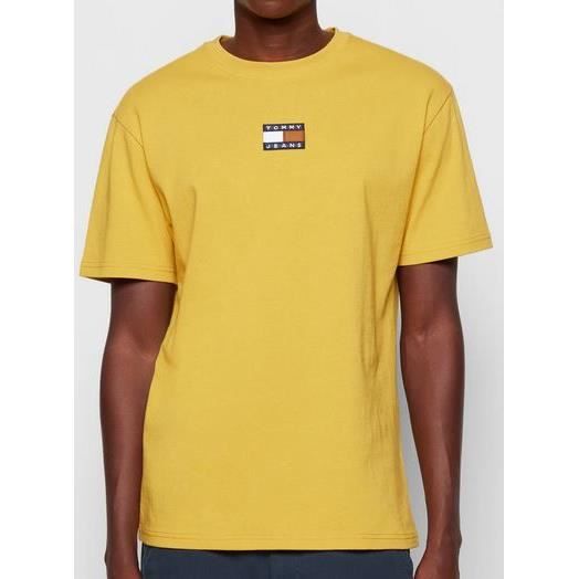 TOMMY JEANS T-SHIRT Homme Badge Jaune M