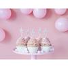 PartyDeco Birthday Candles Silver Star Shape 3.5cm Pack of 5 SCS-7-018B