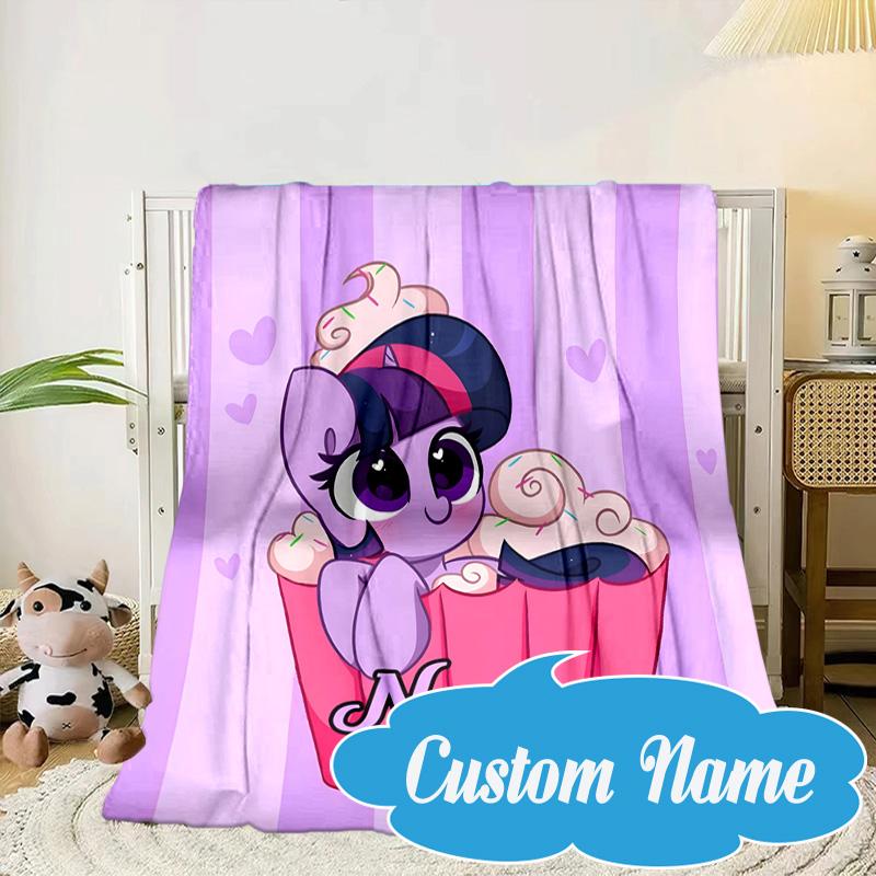 Custom Name Little Unicorn Friendship Blanket bed sofa Blanket Flannel Blanket for Camping, Hiking, Picnic Essentials,gift for Fan family