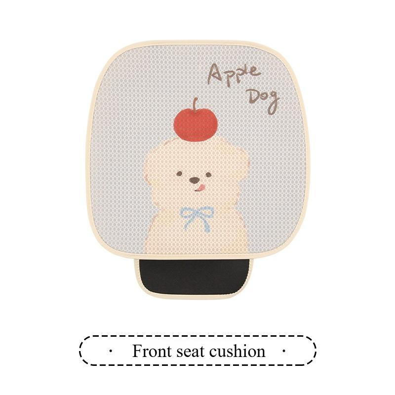 Cute Apple Dog Cartoon Women's Car Seat Cushion Universal Four Seasons Breathable Comfortable Seat Covers