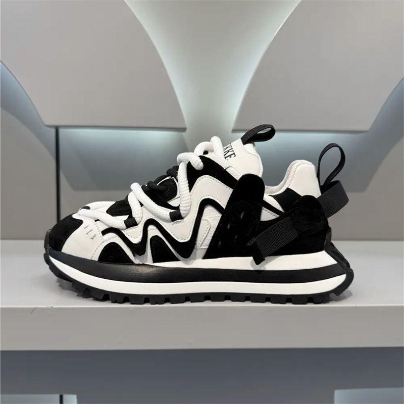 

Мужская обувь Весна Осень Новые Кроссовки на толстой подошве Нескользящие Увеличивающие рост Модные Тренд Повседневная обувь Мужская hombre 44 чёрный