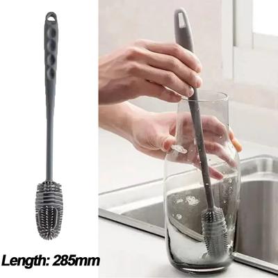Silicone Cup Brush Milk Bottle Cleaning Brush Long Handle Water Bottles Cleaner Glass Cup Cleaning Brush Kitchen Cleaning Tools