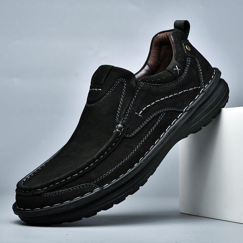 

Мужская повседневная обувь из натуральной воловьей кожи, туфли с большим носком 44