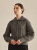 NOUVE Cable Collar Wool Knit - M. Gray