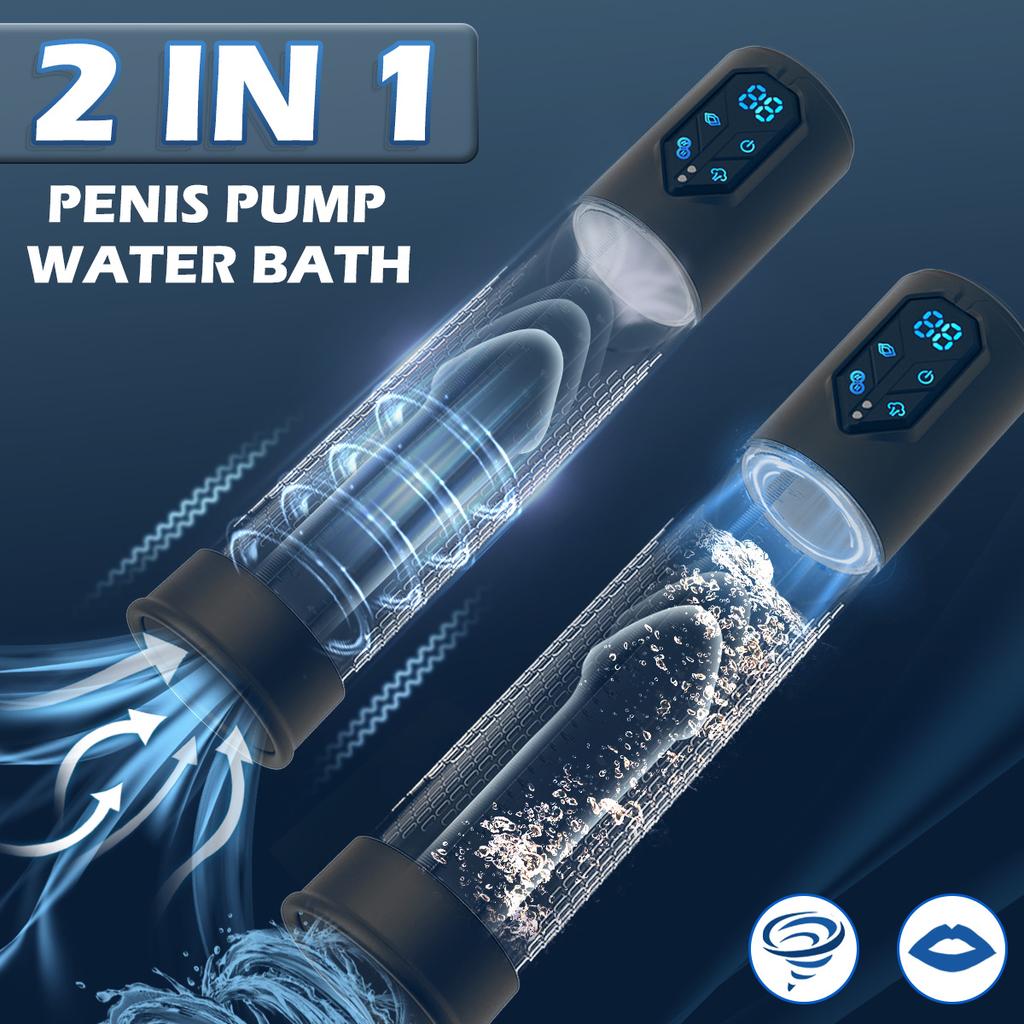 Electric Penis Pump Sex Toys for Men Penis Extension Automatic IPX7 Penis Water Pump Penis Enlargement Dick Erection Penis Train