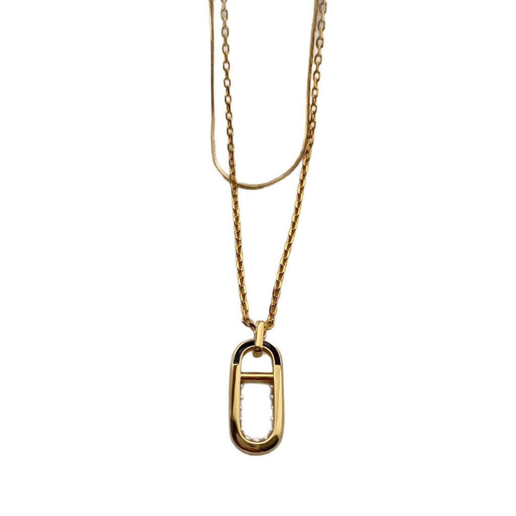 Light Luxury Minimalist Fashion New Metal Necklace High-end Niche Design High-end Collarbone Chain Summer Gift Girlfriend Jewelry