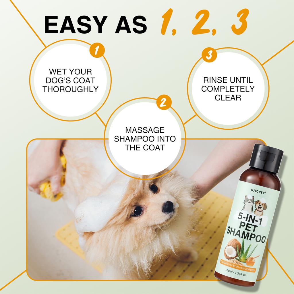 5-in-1 Haustier-Shampoo Haferflocken Kokosnuss Aloe Vera Honig Formel Beruhigt Empfindliche Haut Geruchsentferner Macht das Fell Weich