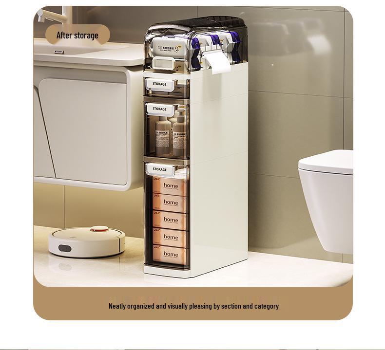 Multi-functional Narrow Bathroom Storage Cabinet for Toilet