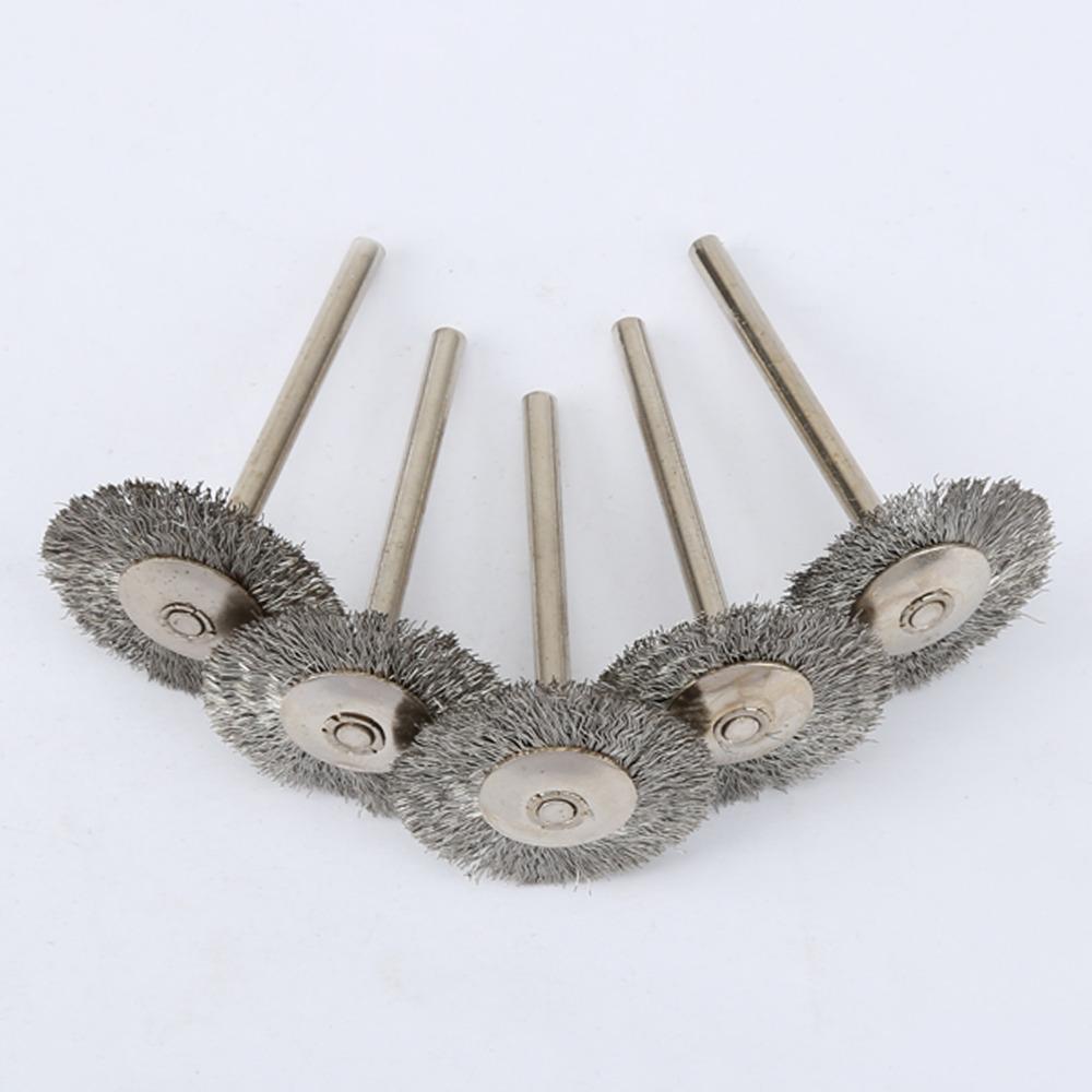 5Pcs 25mm Stainless Steel/copper Wire Wheel Brushes for Dremel Accessories Polishing Brush for Mini Drill Grinder Rotary Tools