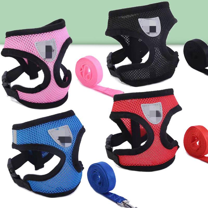 Breathable Anti-Escape Mesh Dog Harness with Adjustable Vest-Style Leash