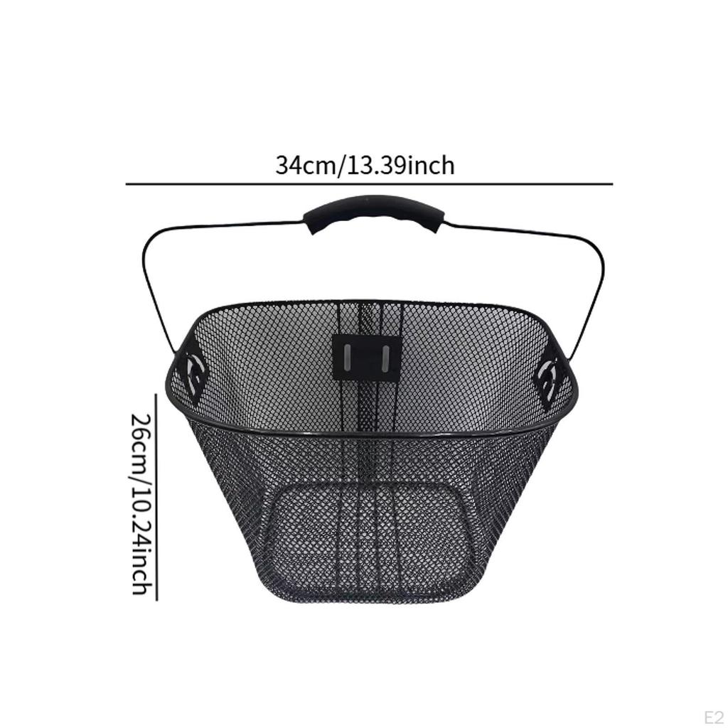Bike Basket Front Decoration with Handle Bicycle Storage Baskets Cargo Rack for Riding
