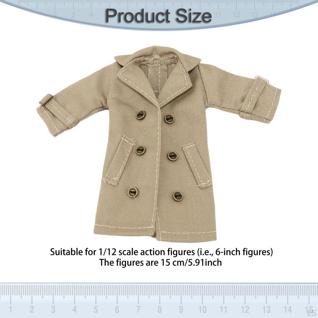 1/ Figure Clothes Miniature Clothing Trench Coat Trendy Costume Accessories for 6" Female Figures